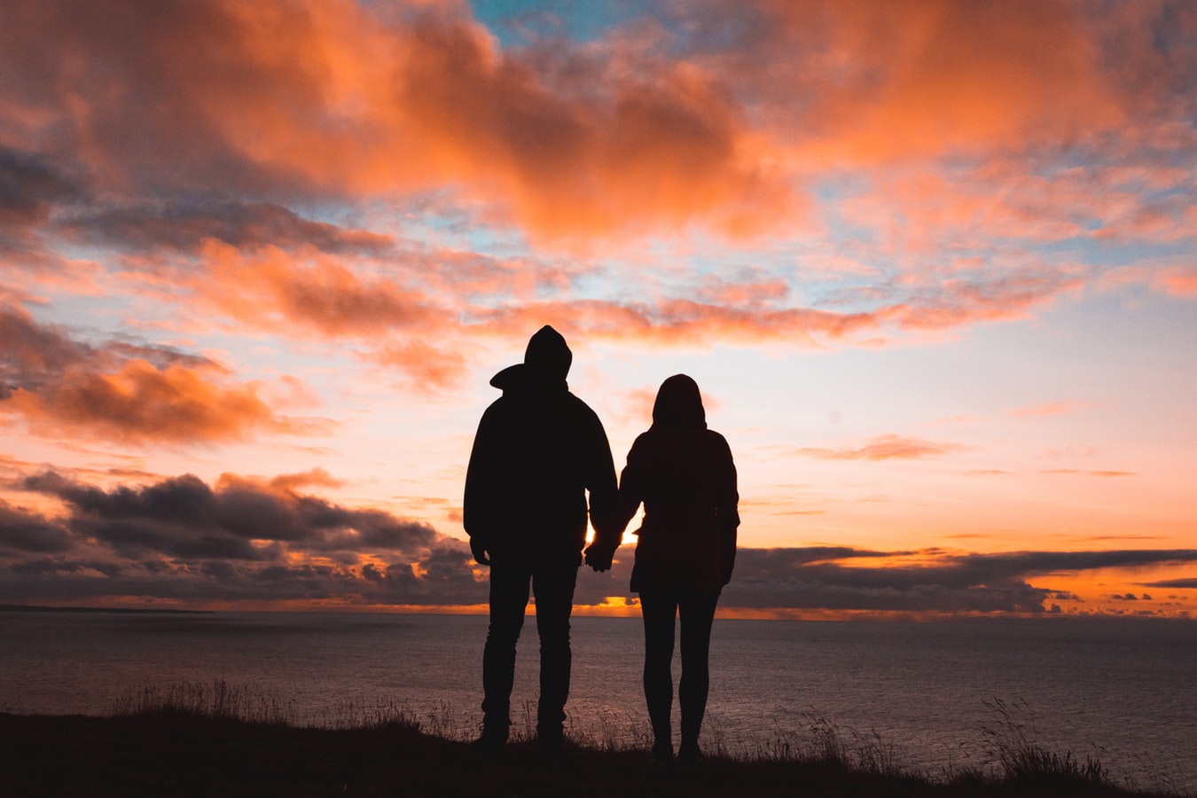 Couple looking at horizon