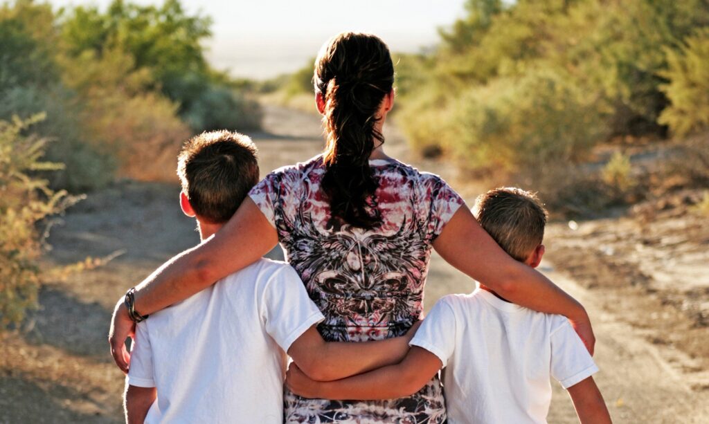 mother and her children